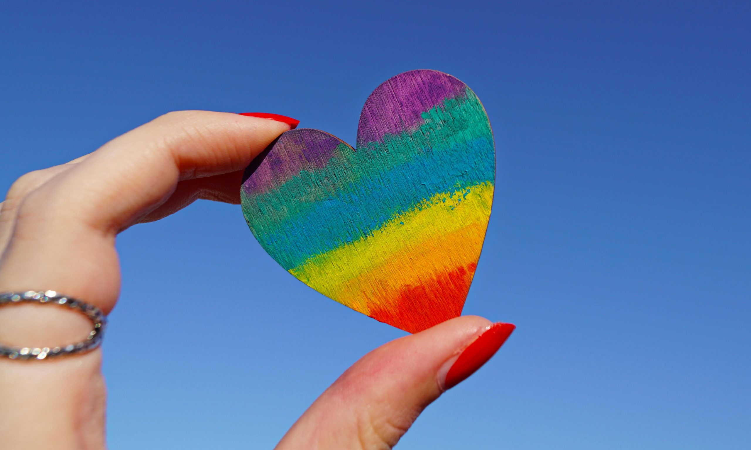 photo of pride and rainbow heart