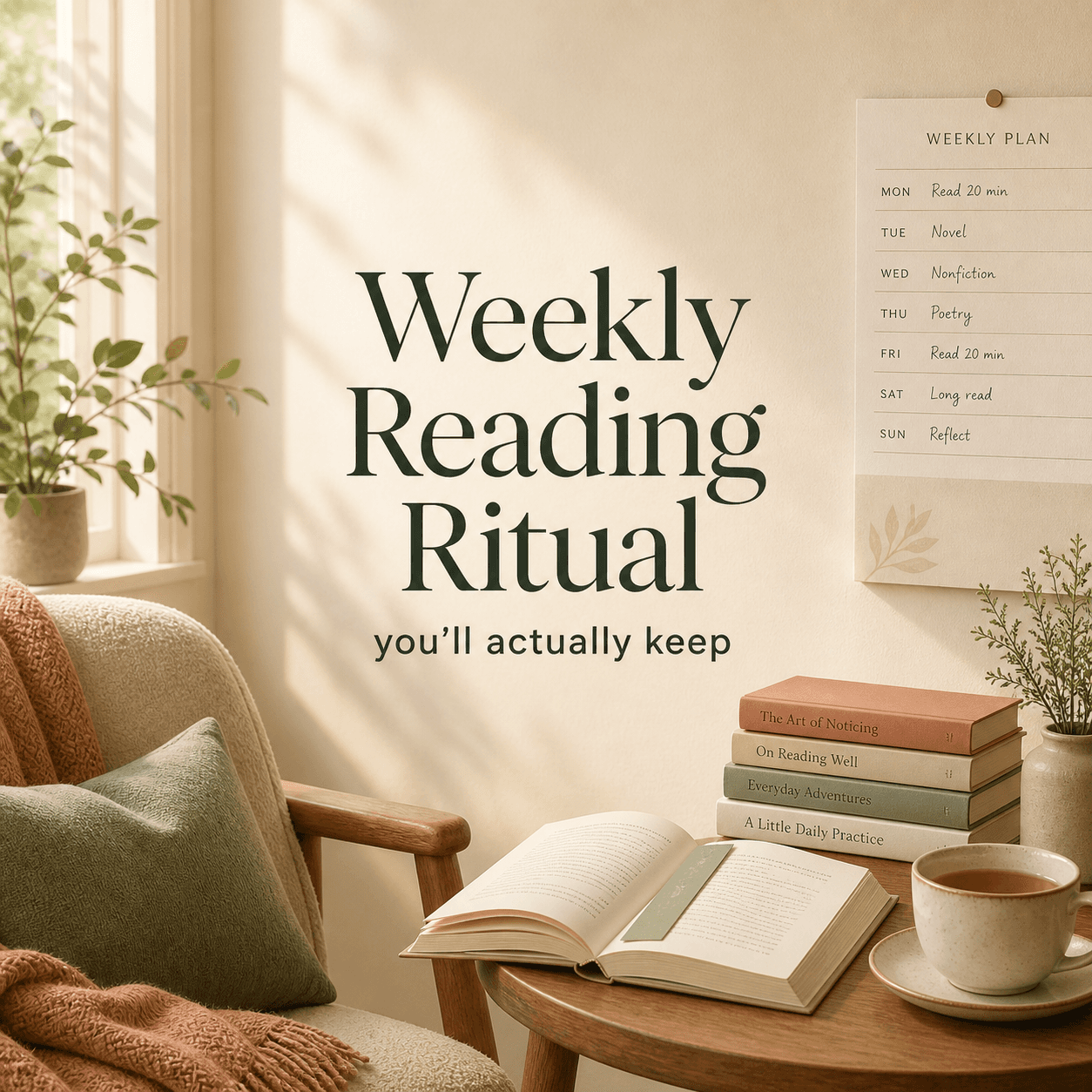 Build a Weekly Reading Ritual You’ll Actually Keep