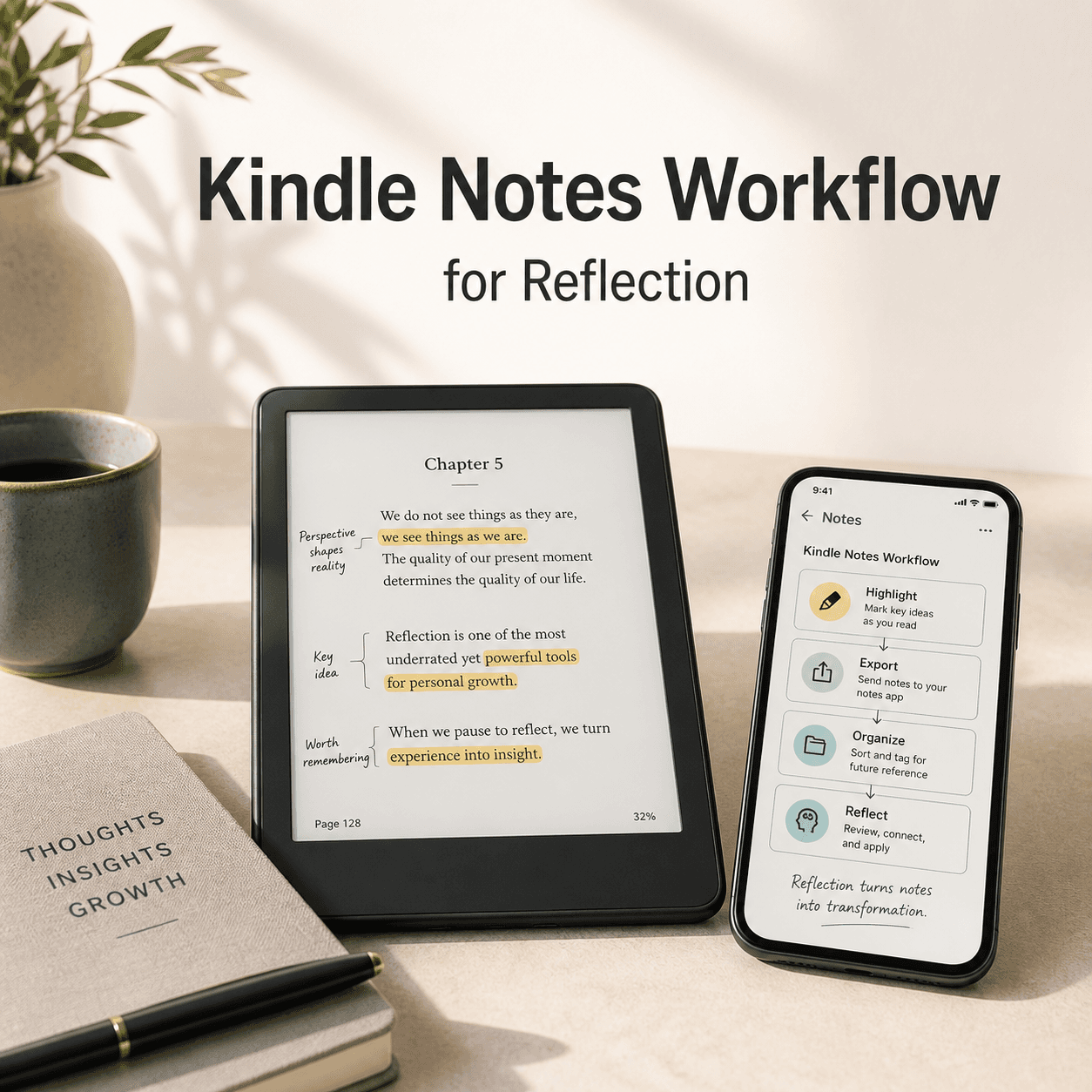 The Best Kindle Note-Taking Workflow for Reflection